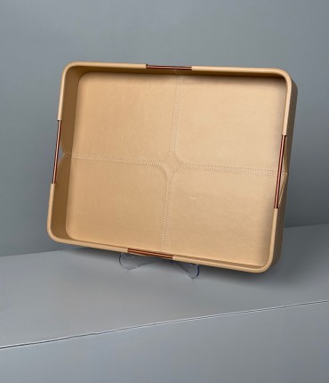 MEDIUM RECTANGULAR TRAY - BEIGE