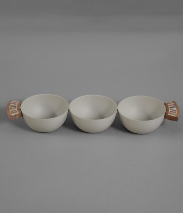 METAL TRI BOWL - GRAY